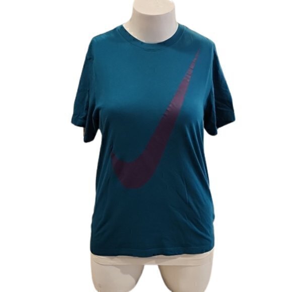 [Nike] Purple Check Short Sleeve T-Shirt - Size L - Picture 1 of 7